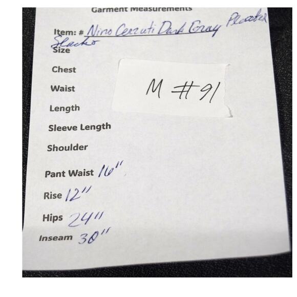 Nino Cerruti Dark Gray Custom Fit Dress Slacks 32" x 30" Trousers No Labels - Picture 8 of 8